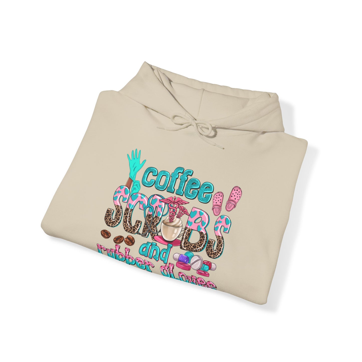 Unisex "Coffee Scrubs and Rubber Gloves" Heavy Blend™ Hooded Sweatshirt