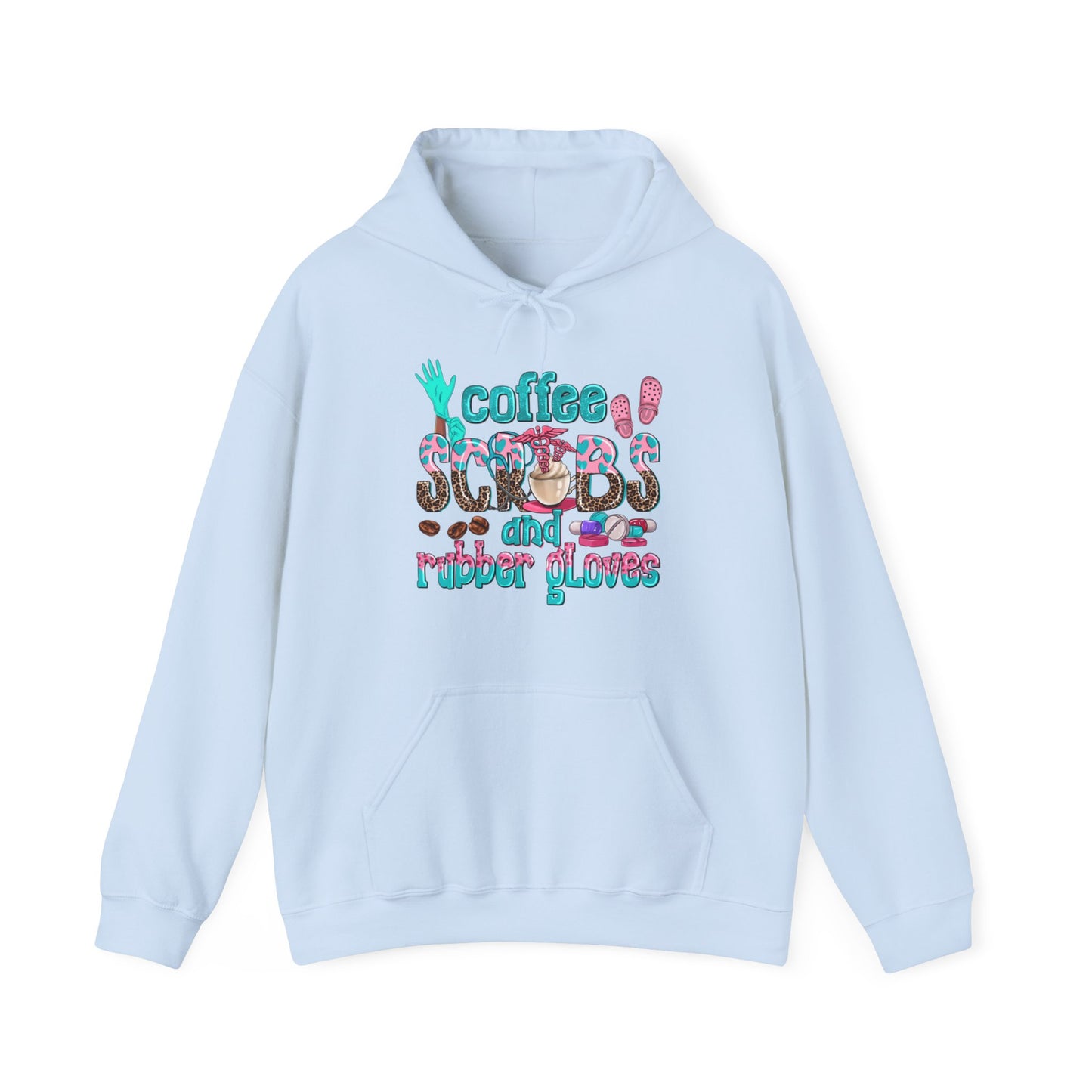 Unisex "Coffee Scrubs and Rubber Gloves" Heavy Blend™ Hooded Sweatshirt