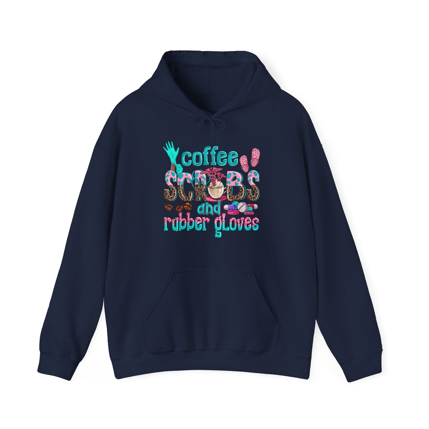 Unisex "Coffee Scrubs and Rubber Gloves" Heavy Blend™ Hooded Sweatshirt