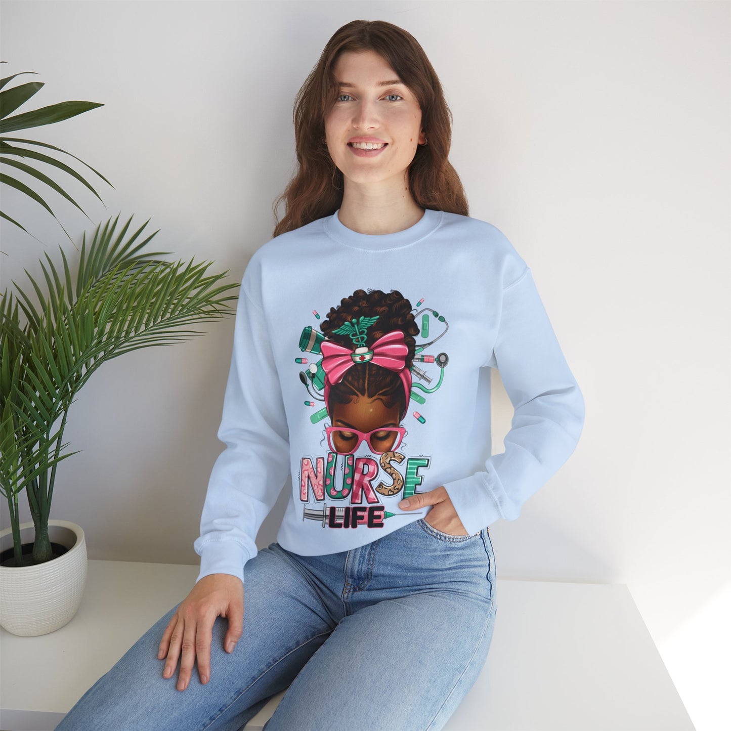 Unisex ''Nurse Life" Heavy Blend™ Crewneck Sweatshirt