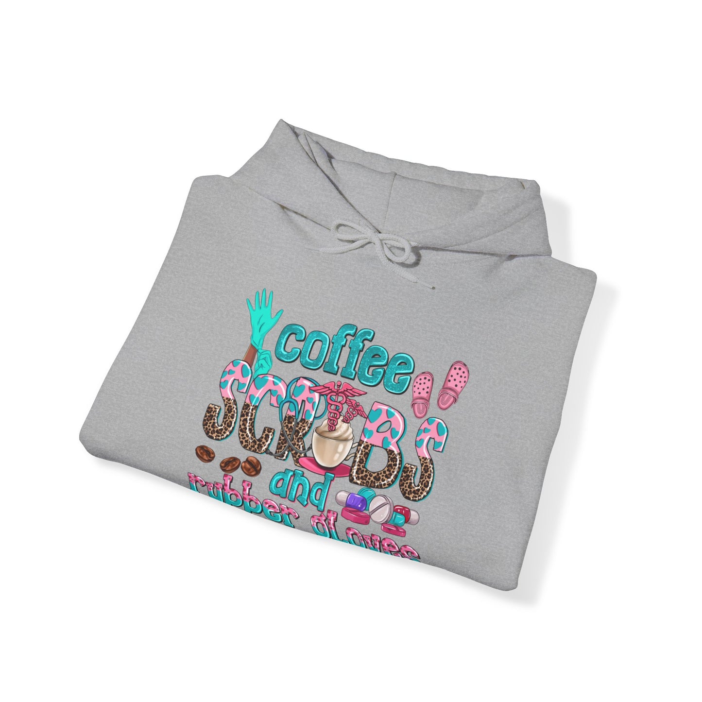 Unisex "Coffee Scrubs and Rubber Gloves" Heavy Blend™ Hooded Sweatshirt