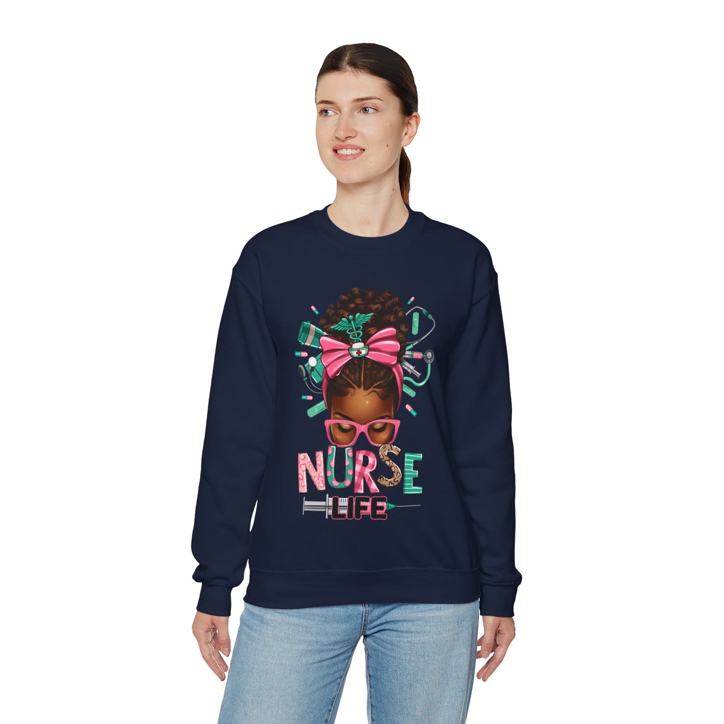 Unisex ''Nurse Life" Heavy Blend™ Crewneck Sweatshirt