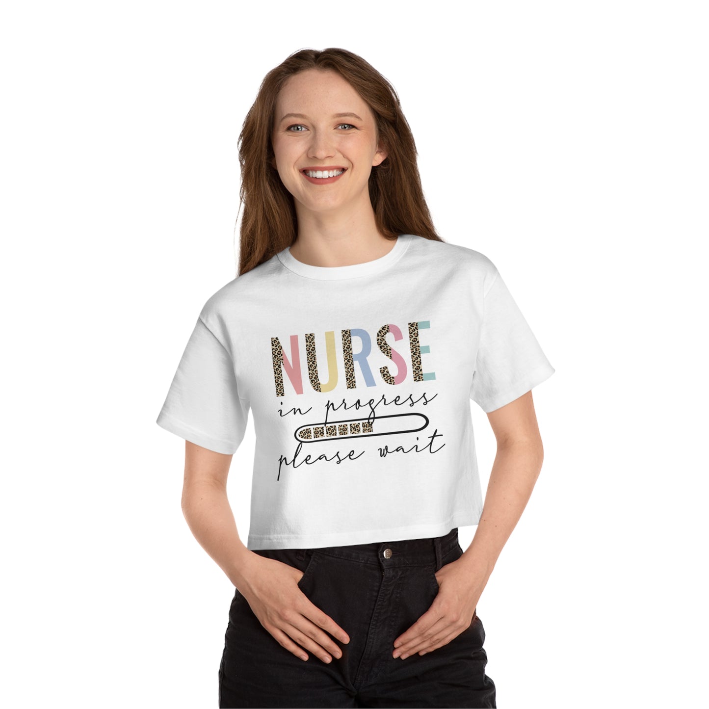 Champion Women's "Nurse In Progress" Heritage Cropped T-Shirt