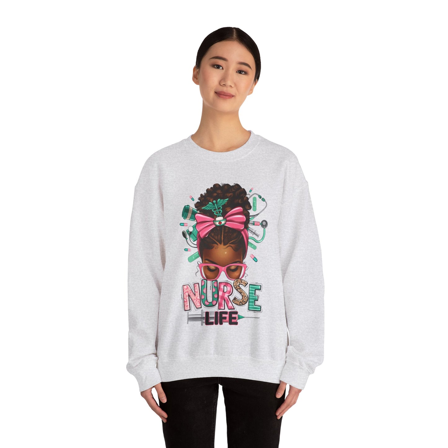 Unisex ''Nurse Life" Heavy Blend™ Crewneck Sweatshirt