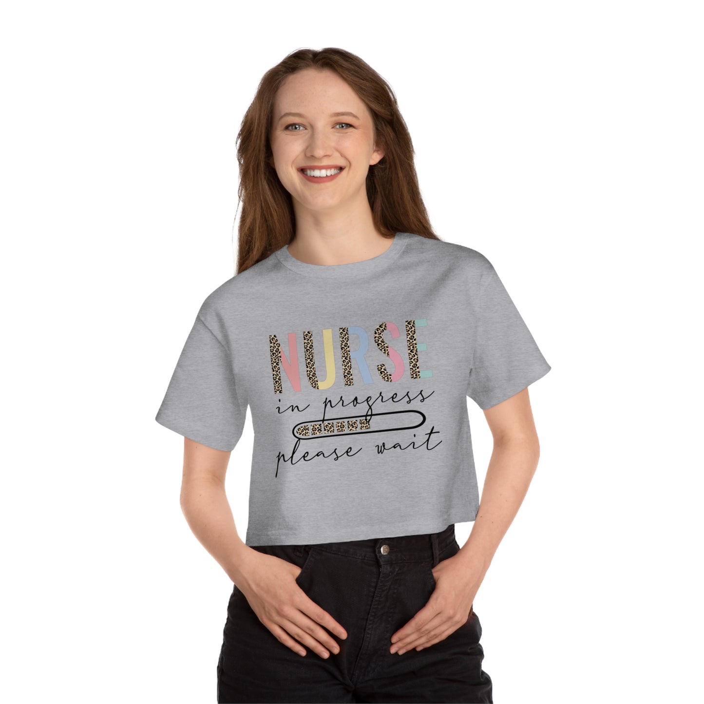 Champion Women's "Nurse In Progress" Heritage Cropped T-Shirt