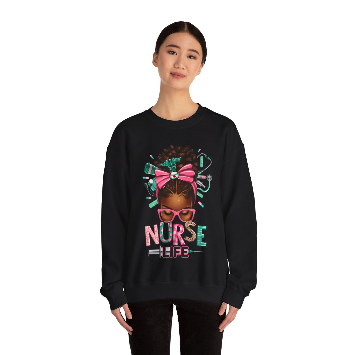 Unisex ''Nurse Life" Heavy Blend™ Crewneck Sweatshirt