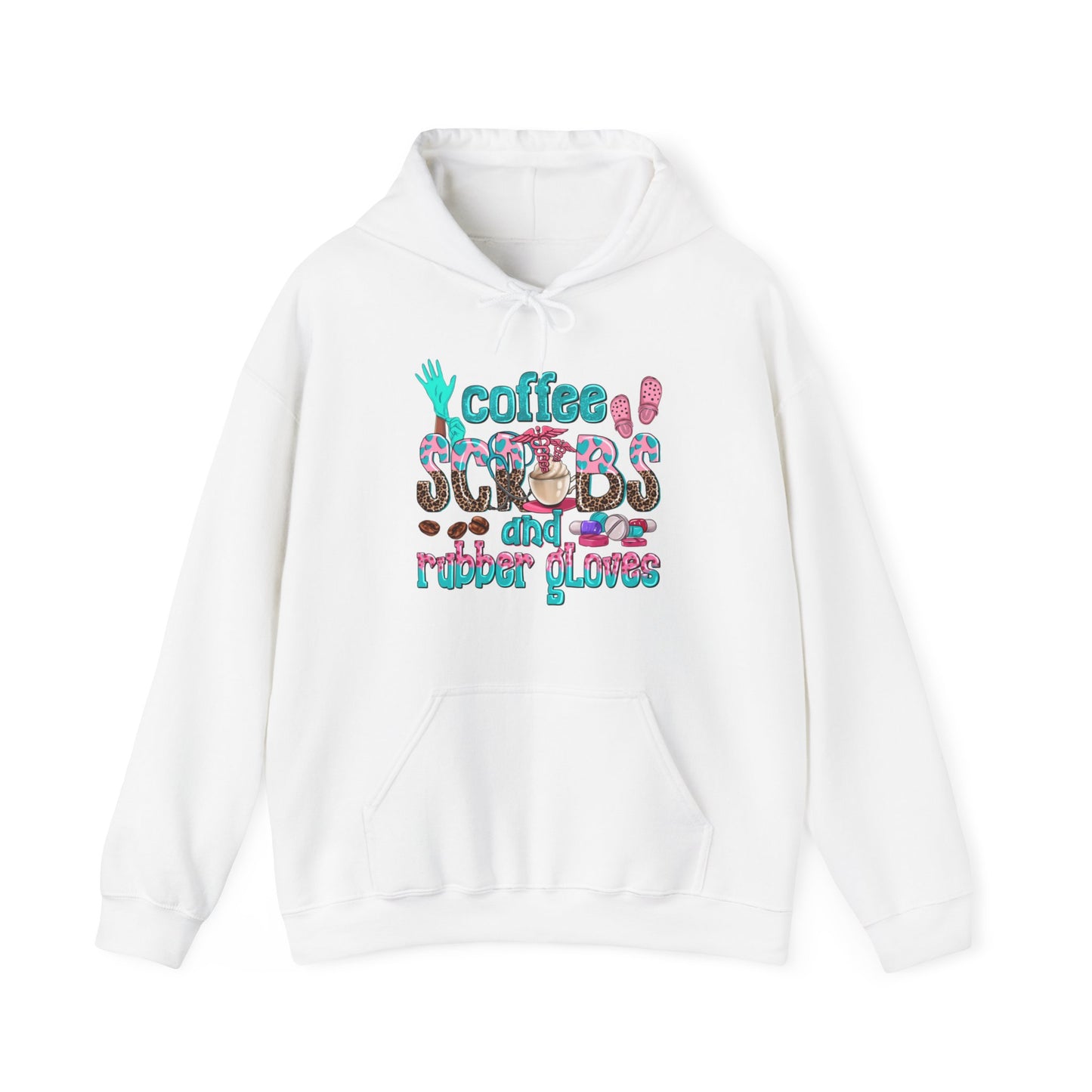 Unisex "Coffee Scrubs and Rubber Gloves" Heavy Blend™ Hooded Sweatshirt