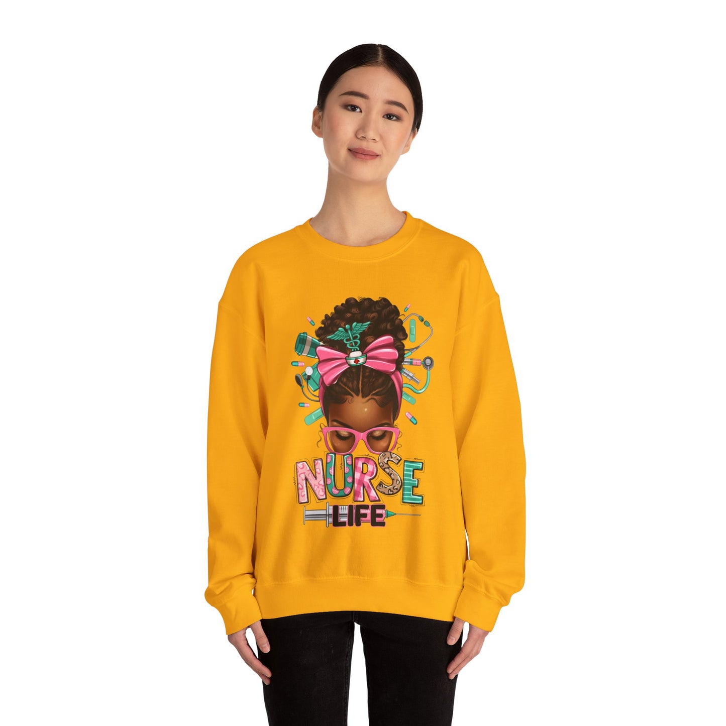 Unisex ''Nurse Life" Heavy Blend™ Crewneck Sweatshirt