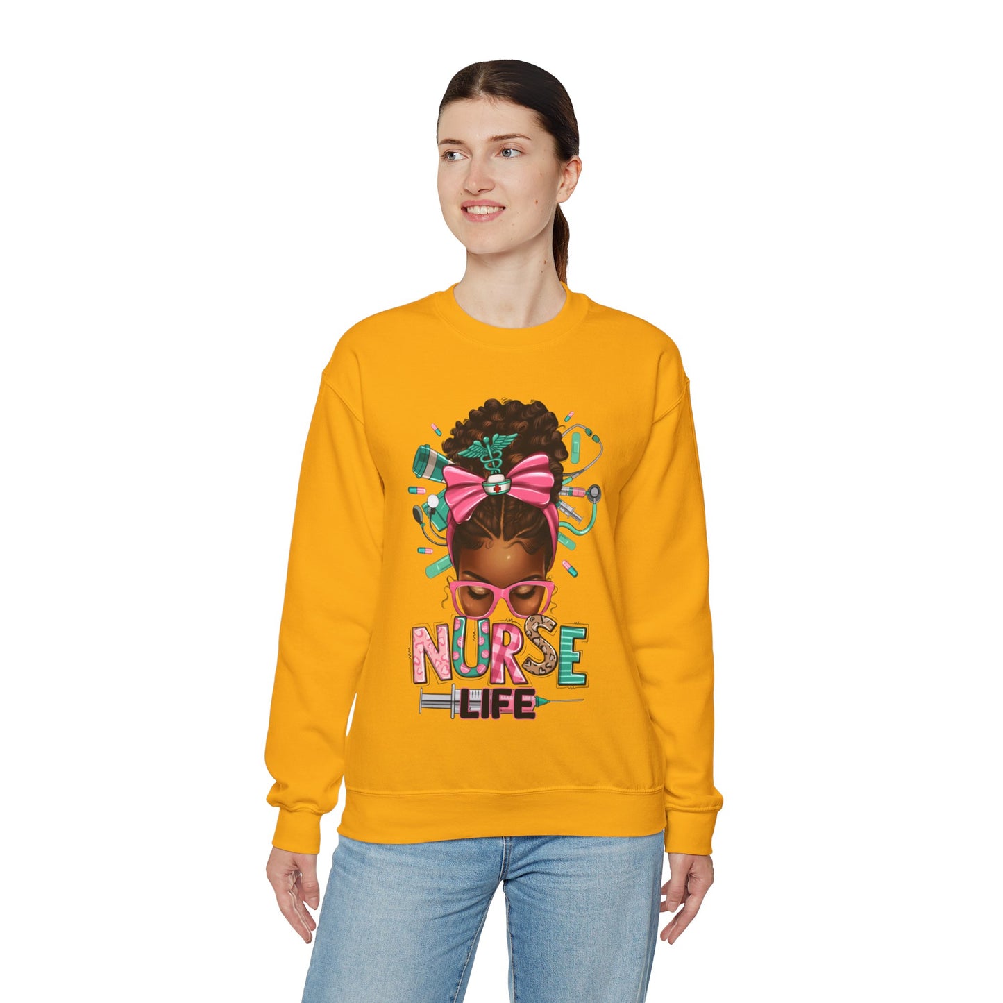 Unisex ''Nurse Life" Heavy Blend™ Crewneck Sweatshirt