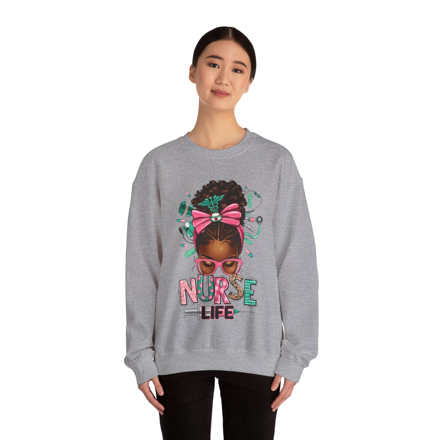 Unisex ''Nurse Life" Heavy Blend™ Crewneck Sweatshirt