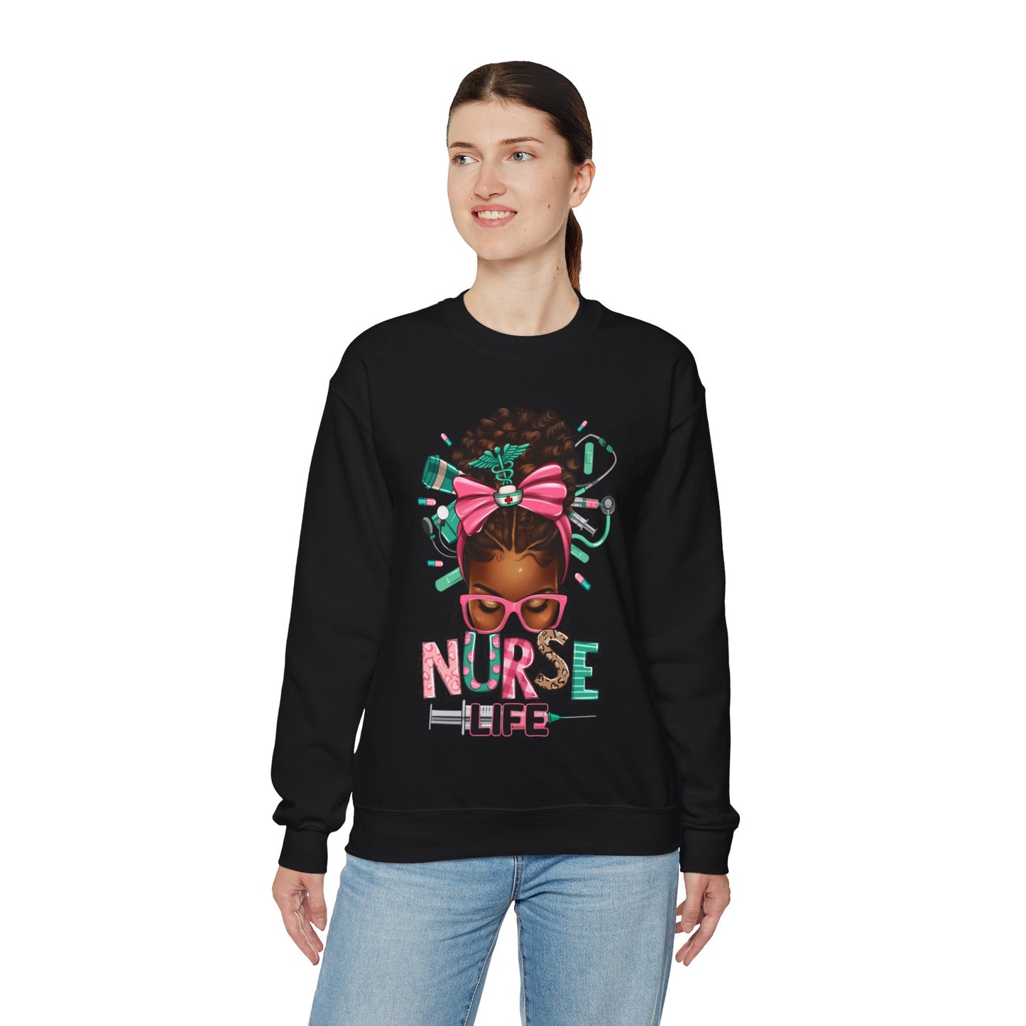 Unisex ''Nurse Life" Heavy Blend™ Crewneck Sweatshirt