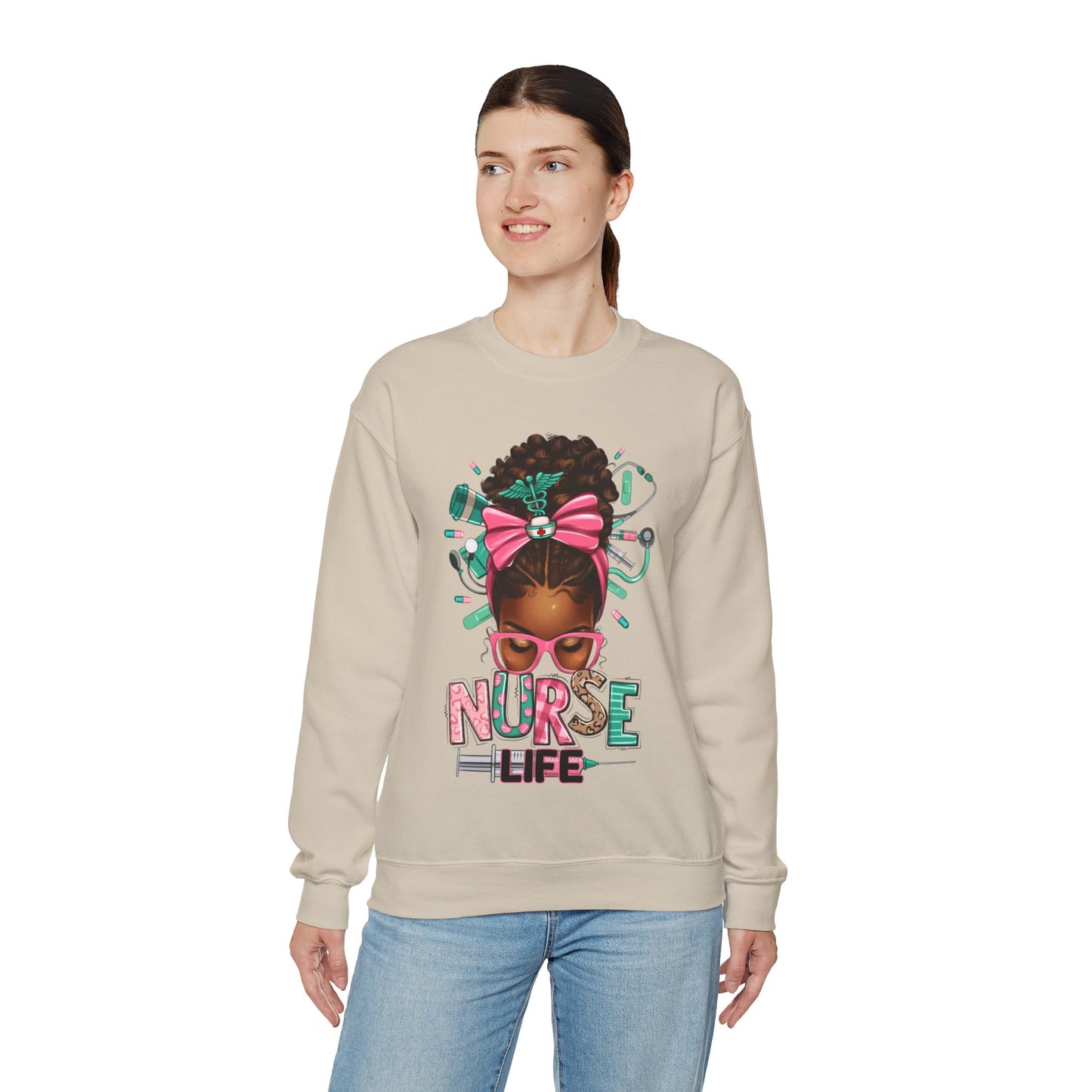 Unisex ''Nurse Life" Heavy Blend™ Crewneck Sweatshirt