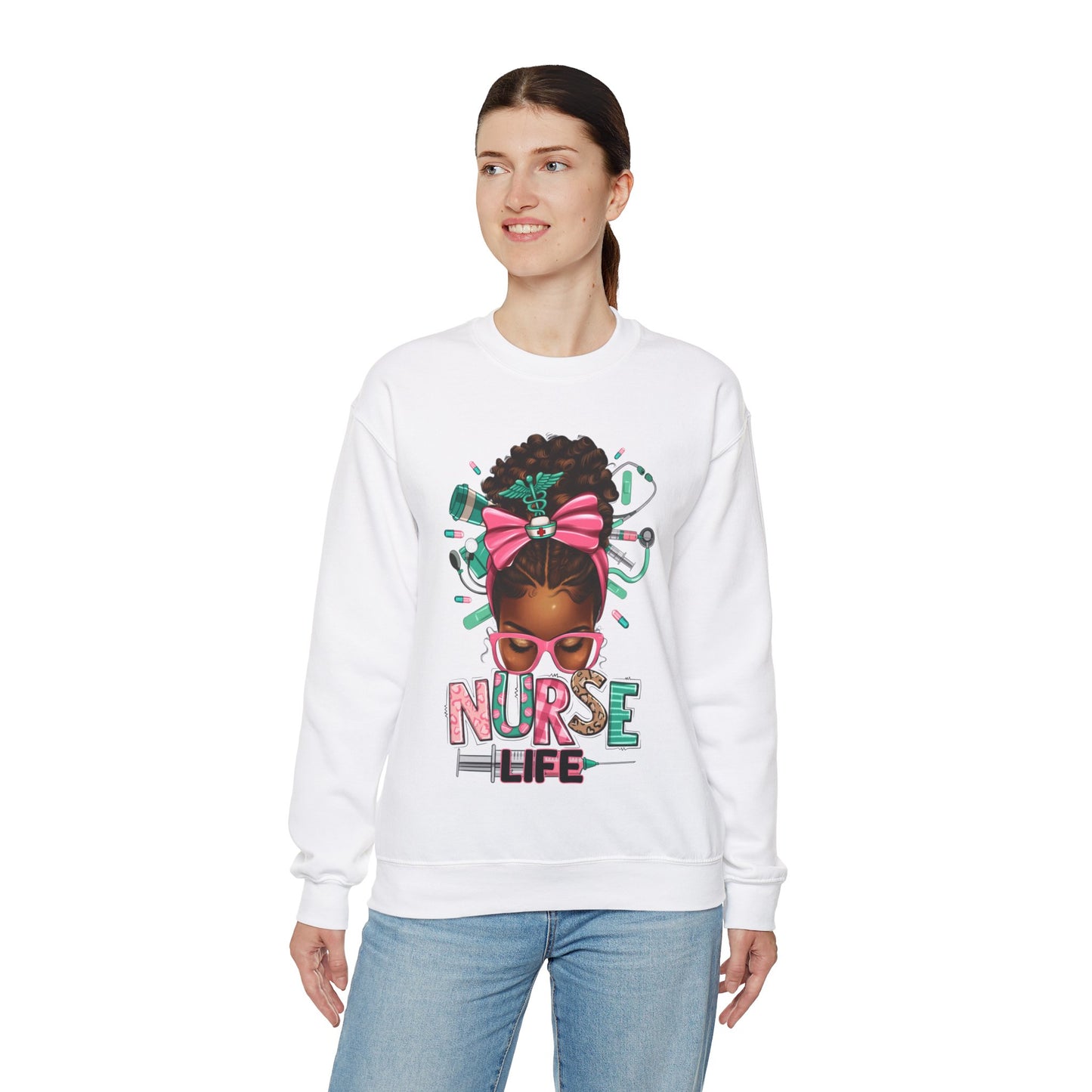 Unisex ''Nurse Life" Heavy Blend™ Crewneck Sweatshirt