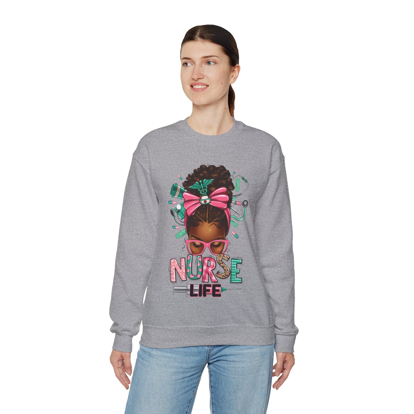 Unisex ''Nurse Life" Heavy Blend™ Crewneck Sweatshirt