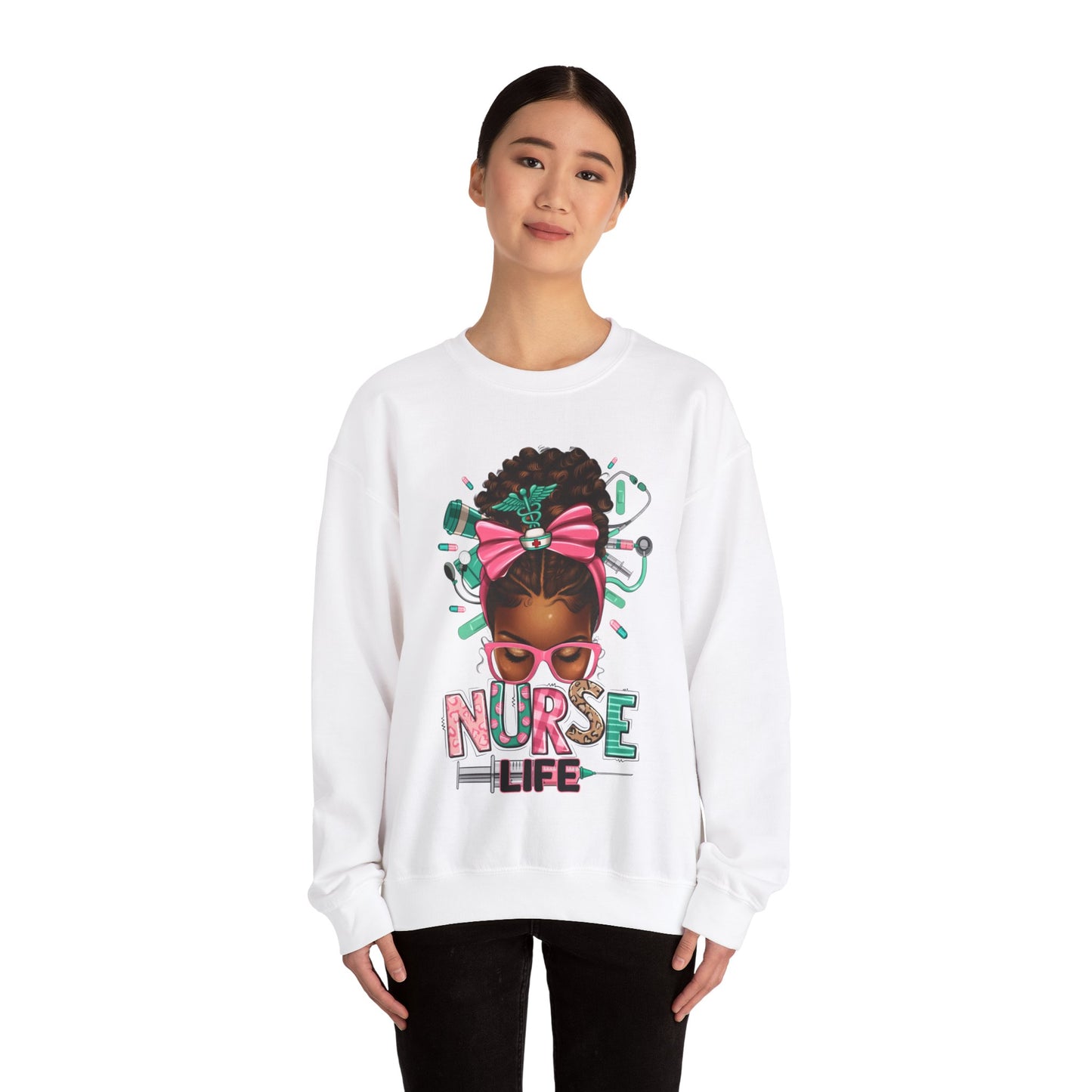 Unisex ''Nurse Life" Heavy Blend™ Crewneck Sweatshirt